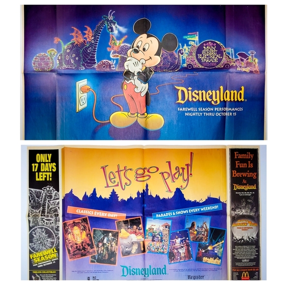 Vintage 90s 1996 DLR Disneyland Farewell to Main Street Electrical Parade Poster - Picture 16 of 16